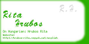 rita hrubos business card